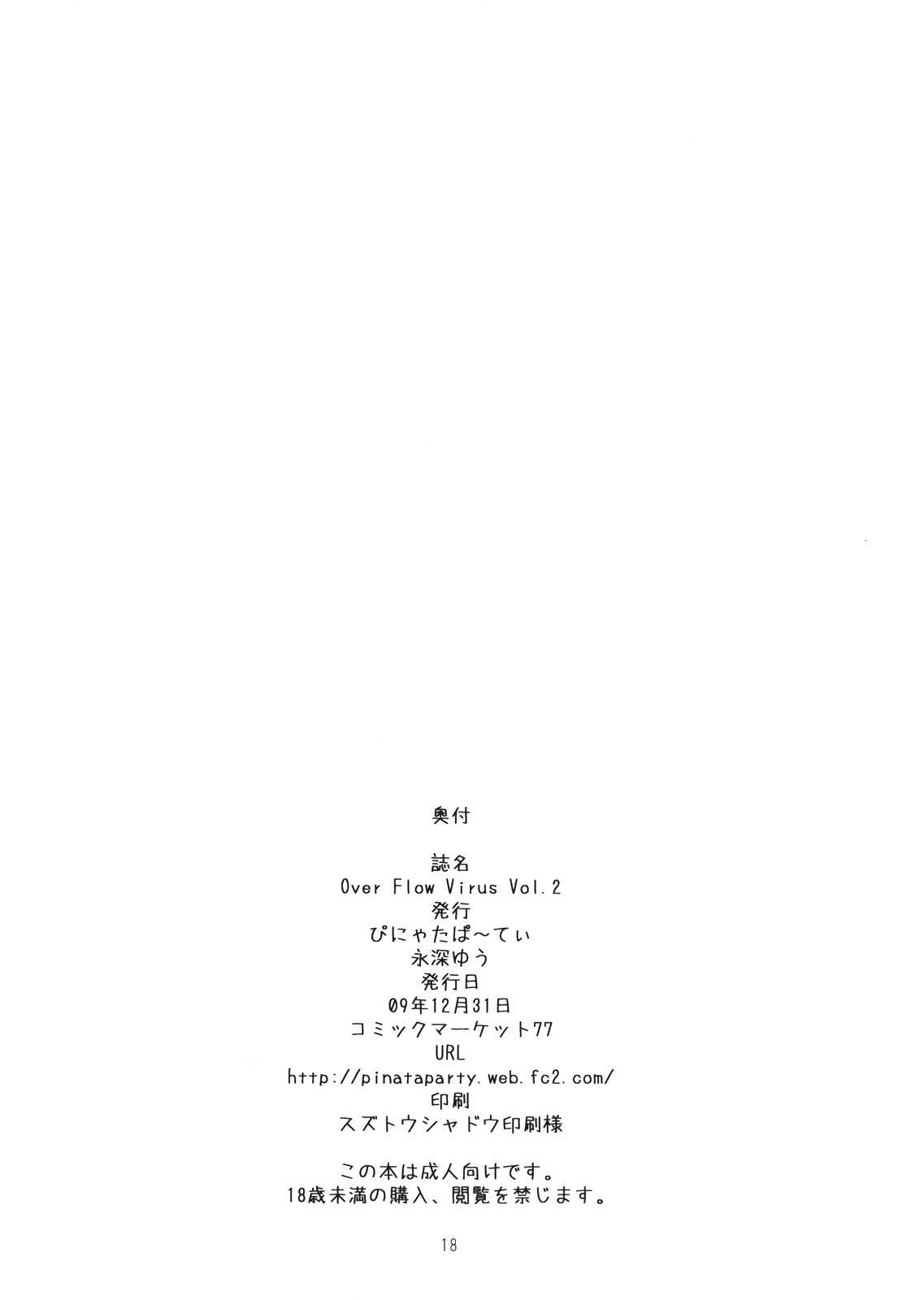 [Pinata Party] Over Flow Virus Vol.2 (The Melancholy of Haruhi Suzumiya) [English] [Sushilicious] 