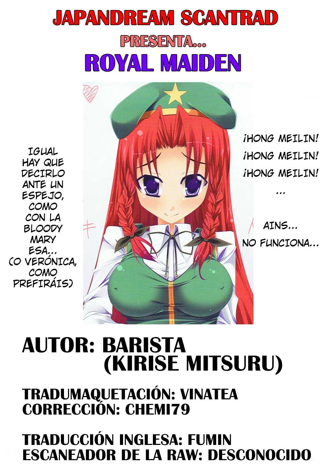 (C75) [Barista (Kirise Mitsuru)] Royal Maiden (Touhou Project) [Spanish] {JDS} 