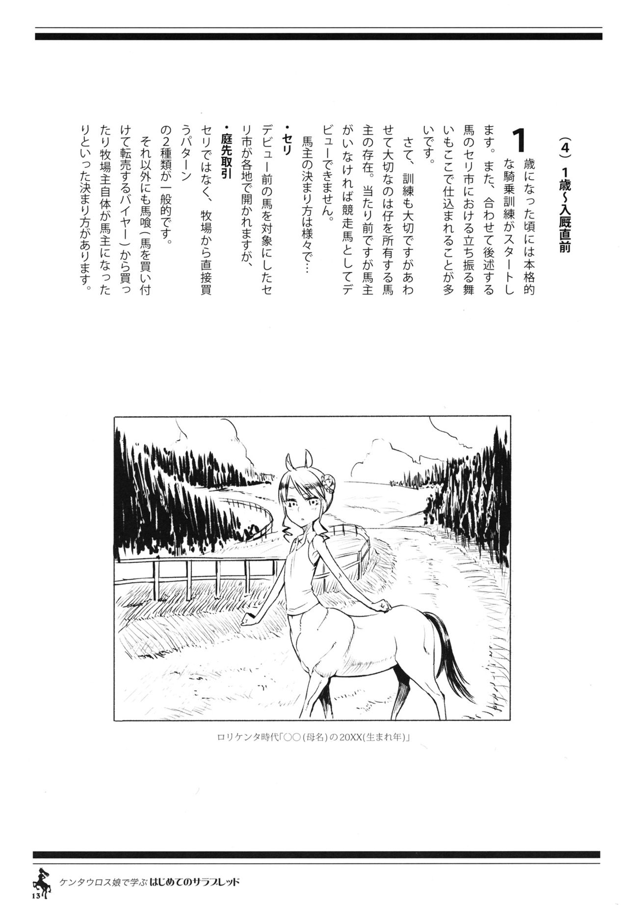 (C83) [Hyakki Yakou (Z-ton)] Centaur Musume de Manabu Hajimete no Thoroughbred (C83) [百鬼夜行 (Zトン)] ケンタウロス娘で学ぶ初めてのサラブレッド